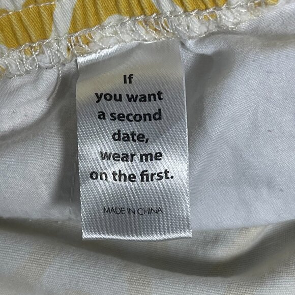 PacSun Mens Volley Shorts Yellow White Wave Print Size L - Picture 4 of 8